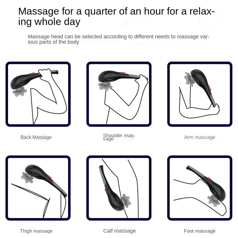 B6 Rechargeable 12V Full Body Massage Stick Hammer Manual-Wired Control Relaxing Muscle Tool Vibration Feature Hand Neck