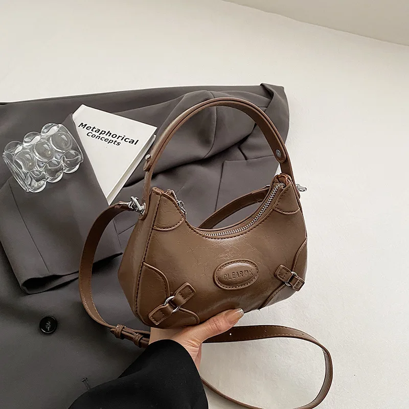 Classic Wine Black  Bridal Handbags 2024 Spring Summer PU Leather Zipper Crossbody Bag for Women Fashion Lady Shoulder Bag