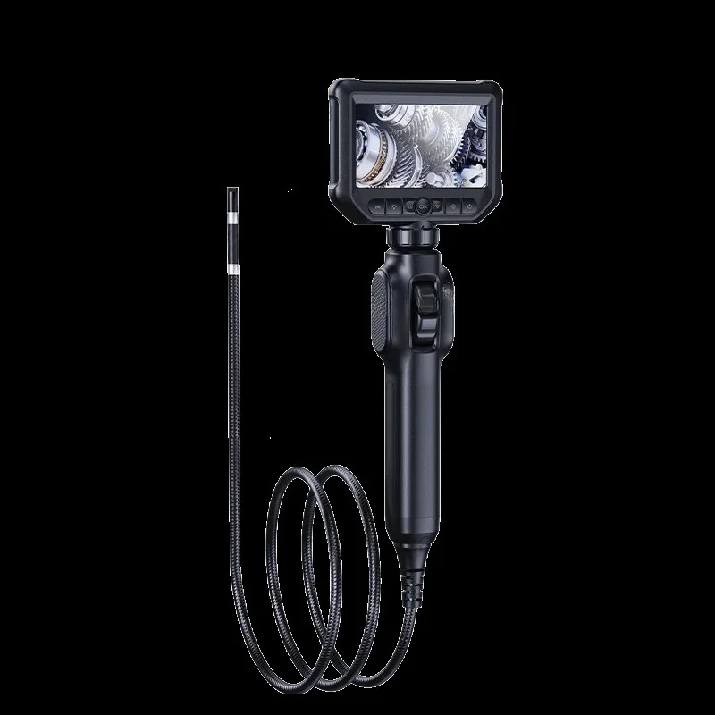 Two-Way Articulating Borescope With Light 4.3-inch IPS Endoscope Inspection - Head Automotive Mechanics Fiber Optic Scope