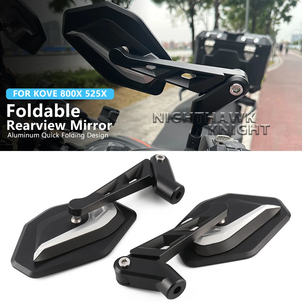 

New Foldable Rearview Mirror For KOVE 800X Por 800 x Rally 525X Motorcycles Parts Aluminum Adjustable Side Mirrors Convex Mirror