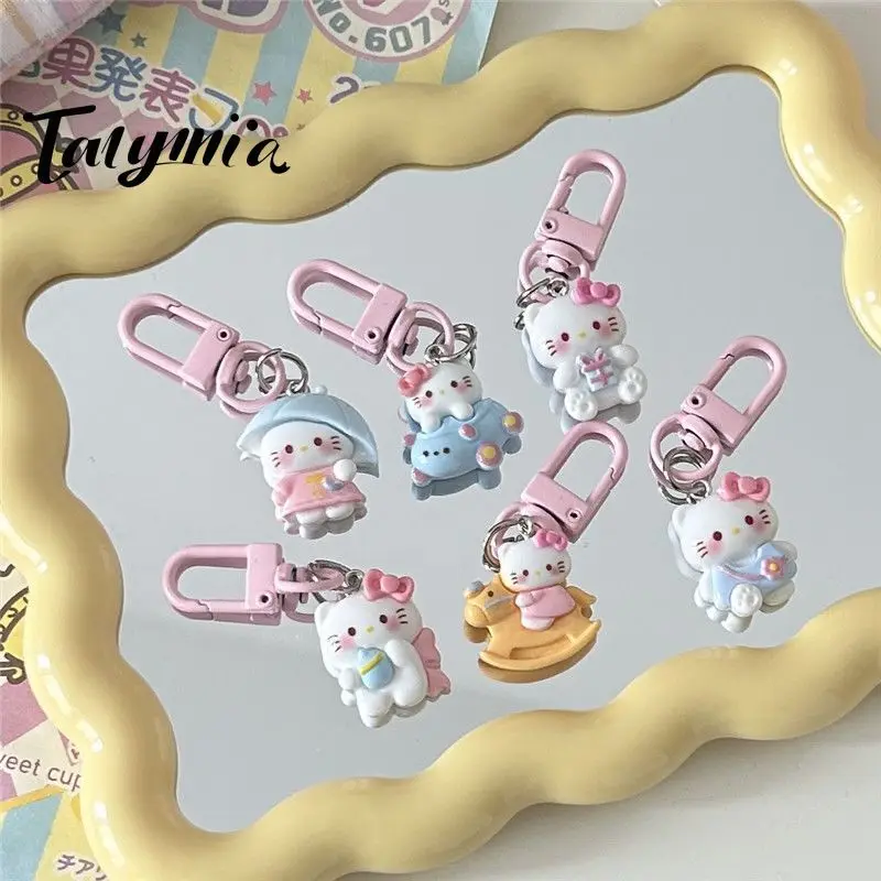 HelloKitty Keychain Cute Cartoon Girl Heart Sweet Pendant Couple Girlfriend Accessories Gifts Anime  Hello Kitty Keychain