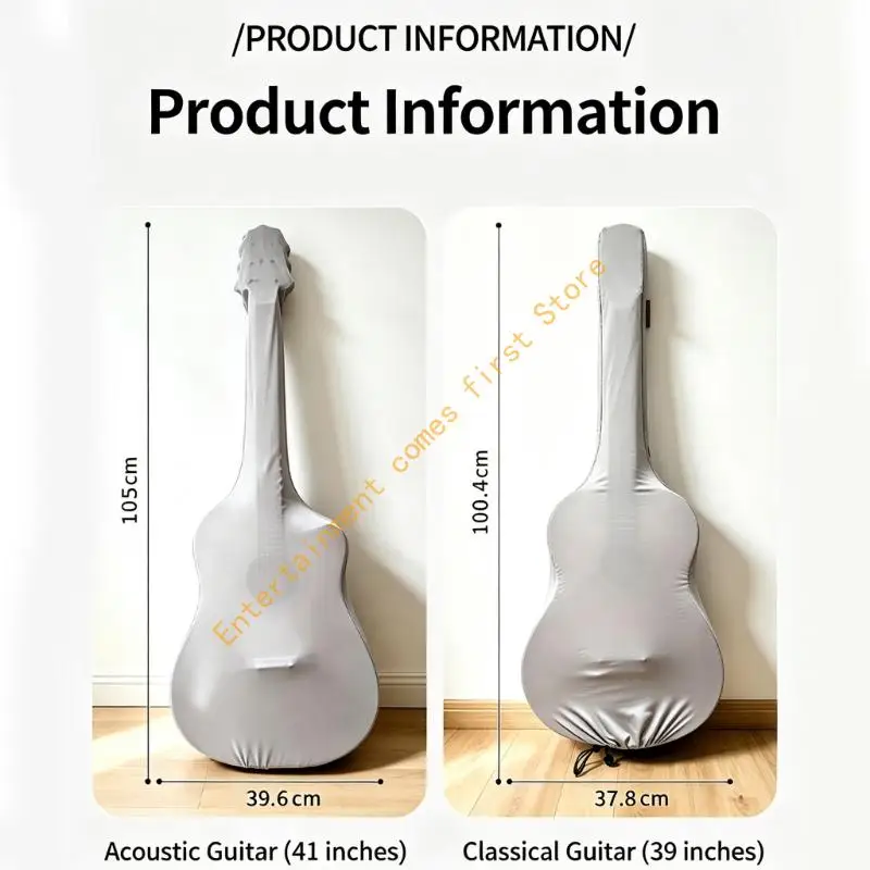 Drawstring Guitar Cover with Soft Milk-Silk and Polyester-Spandex Fabric That Conforms to the Instrument's During Indoor Storage