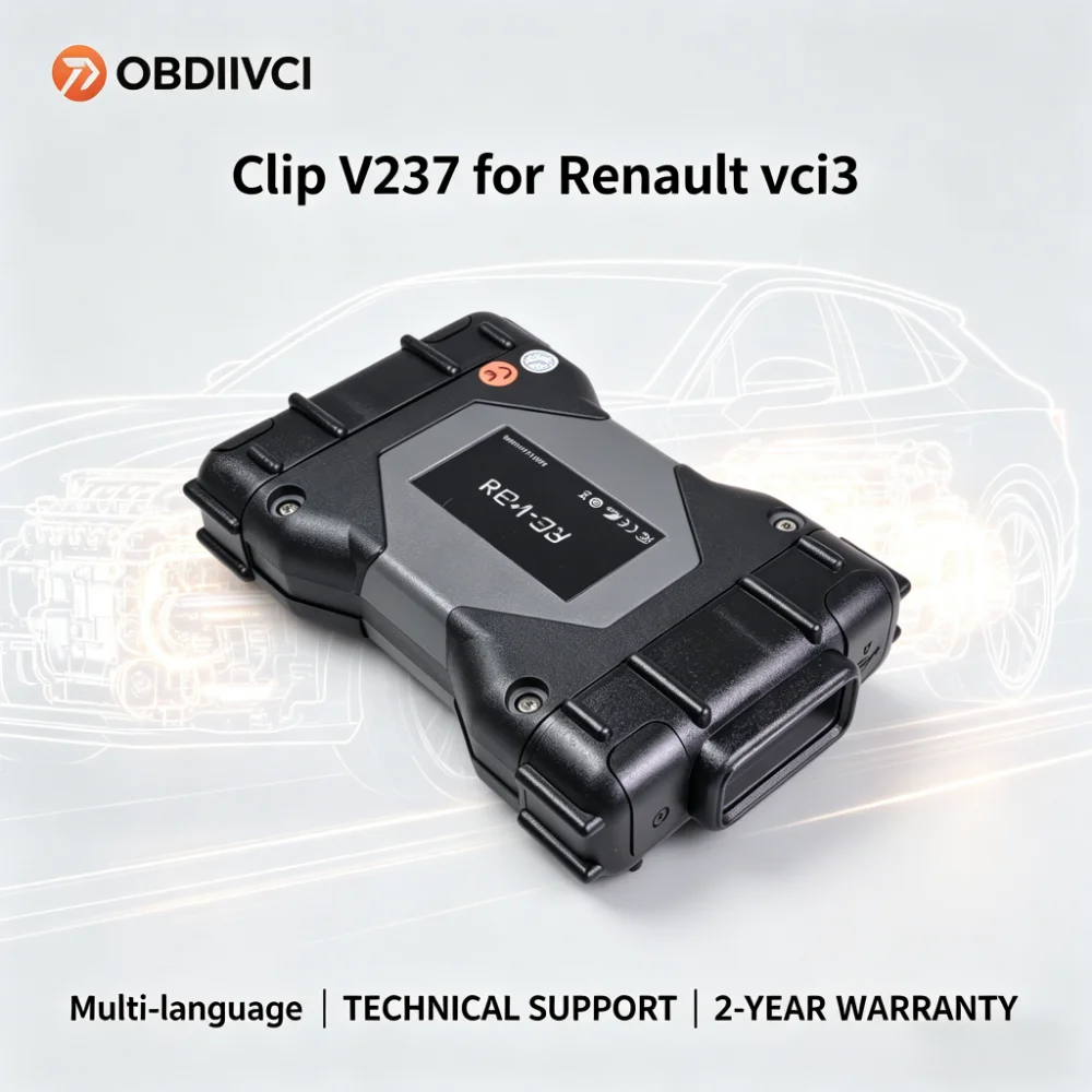 OBDIIVCI-Clip V237 for Renault vci3 RE VCI3 1:1 Original Drivers OBD2 Programming RE-VCI3 Full Chip for Renault Car 1994-2025