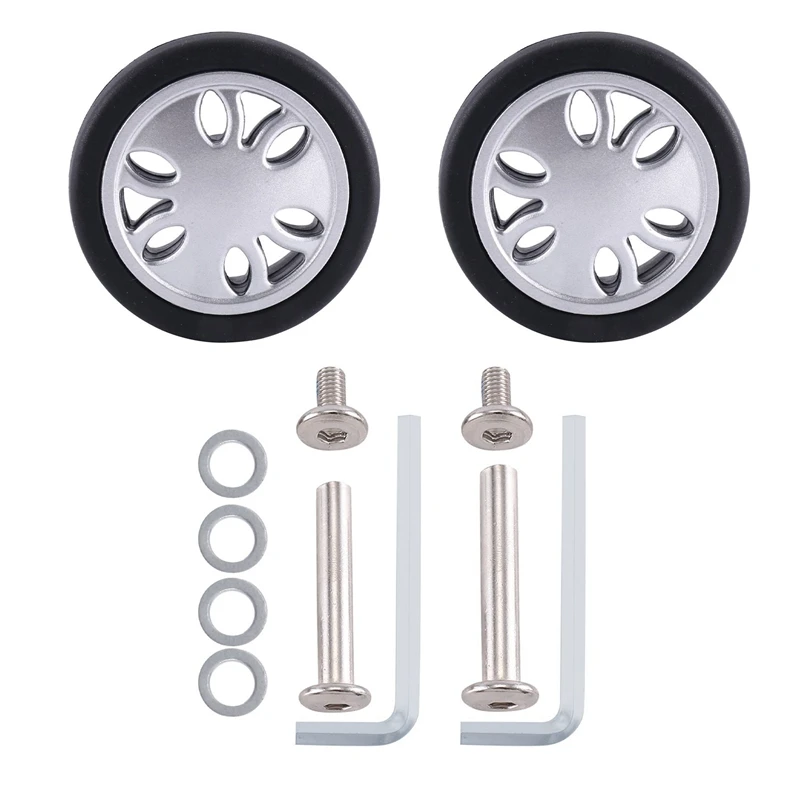 M6 50Mmx12mm Luggage Suitcase Replacement Wheels Wear Resistant PU Caster Deluxe Repair Tool 2 Pair