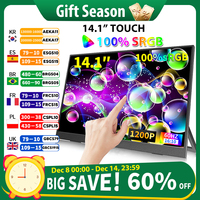 14.1 Inch Touch Screen Portable Monitor 100%sRGB 400cd/m2 Gaming Computer Expand Display For XBox PS4/ 5 Switch Loptop