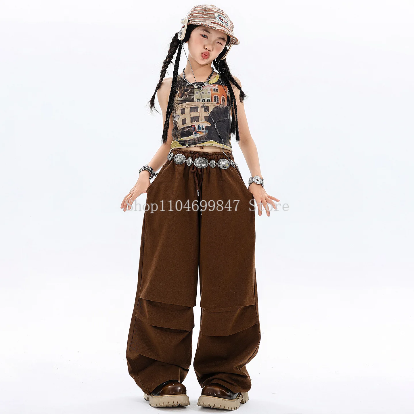 Hiphop dança de rua desempenho terno cosplay traje terno meninas jazz dança roupas palco na moda pano rock legal saia caída