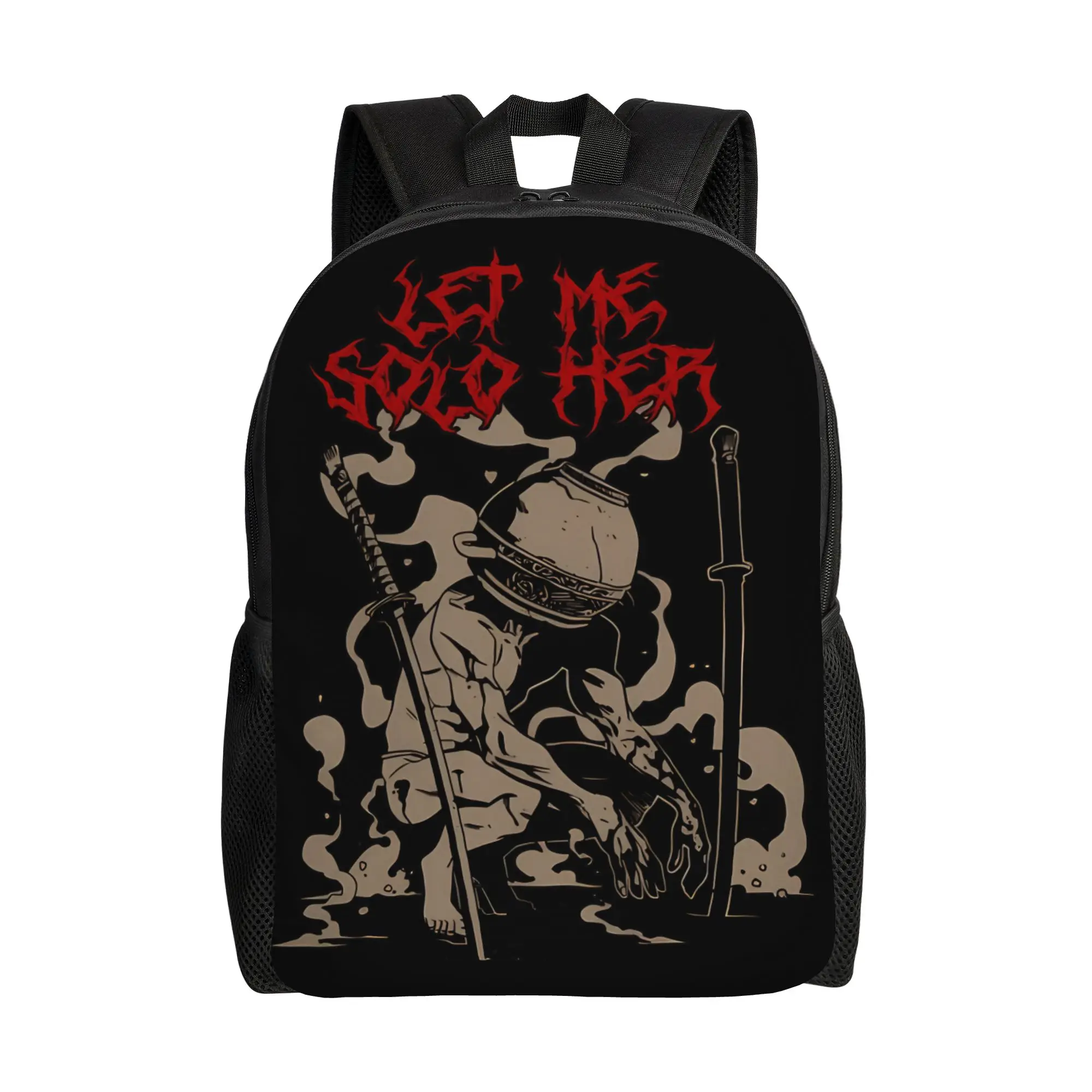 Warrior Character with Pot Head and Two Katanas Backpack  Fun Backpacks Girl Workout Large School Bags Design Rucksack