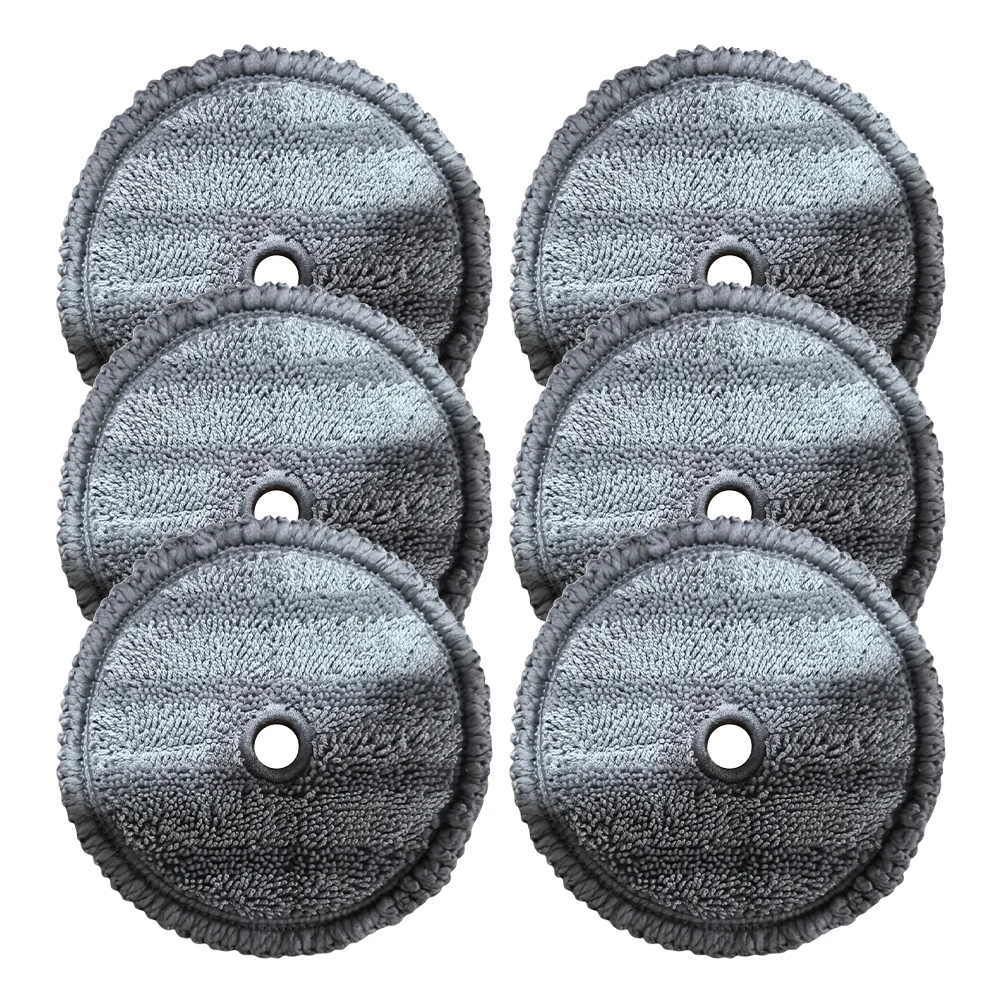 6Pcs Microfiber Mop Pads For A9 For Steam Robot Vacuum Cleaner Wash/able Replacement Cloths Gray 14.5CM Floor Cleaning Accessory