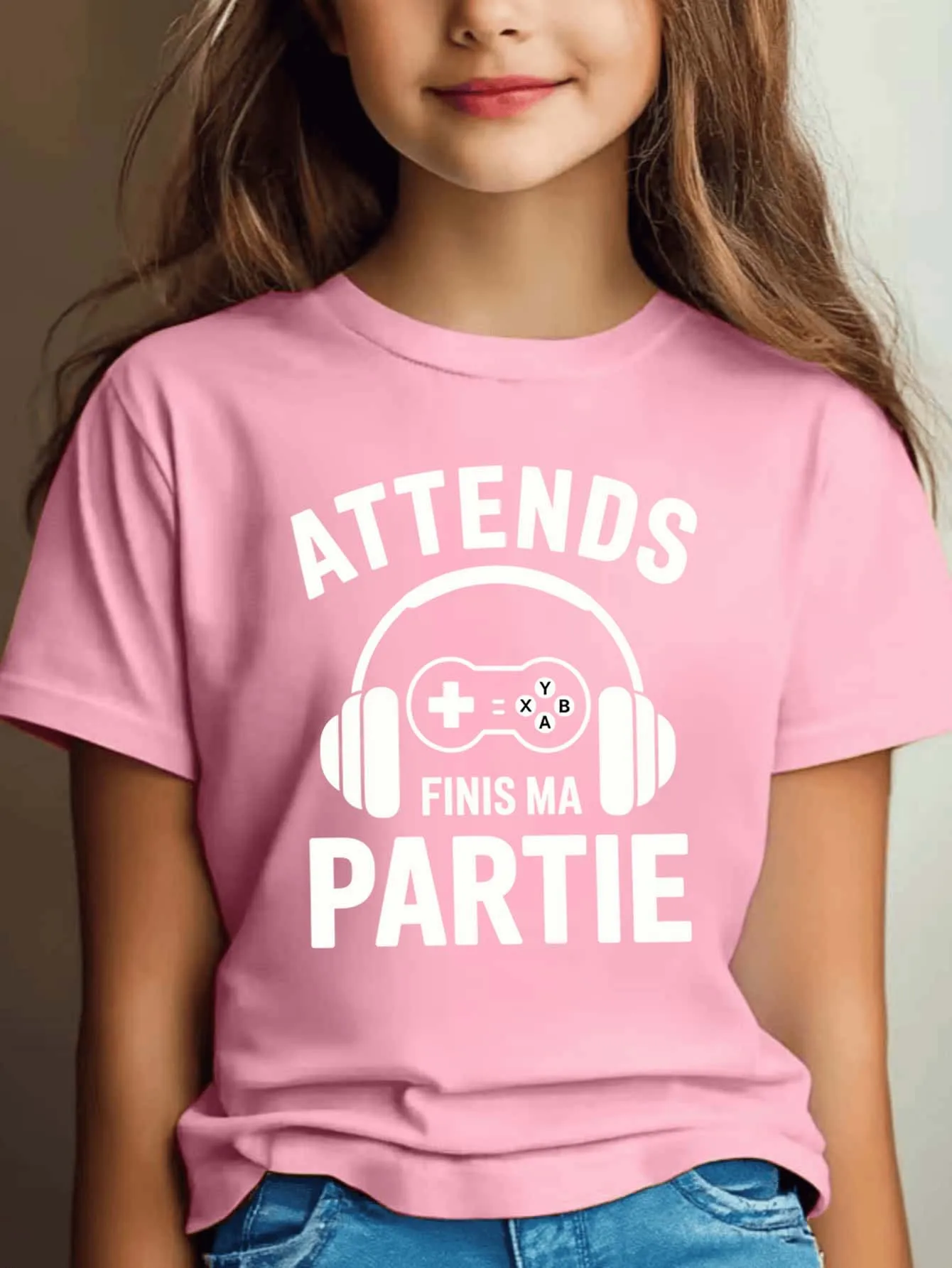 Game Controller Headset Letter Boys Girls T Shirt Gaming Fashion Kids Tee Parent Child Matching Casual Summer Family Daily Tops