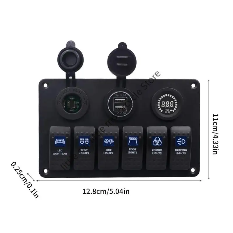 6 أزرار لوحة مفتاح متأرجح الفولتميتر USB شواحن 3.0 ضوء تبديل 12 فولت 24 فولت اكسسوارات للقوارب البحرية سيارة RV قوافل التخييم