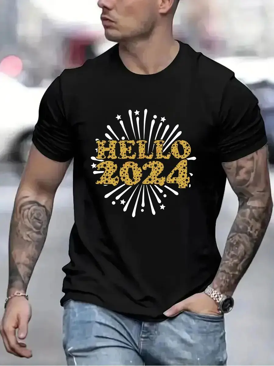 

2024 New Summer Men's Street Personality Fashion Loose Casual 3d Printed Round Neck Short Sleeve Trend Simple T-Shirt 6xl