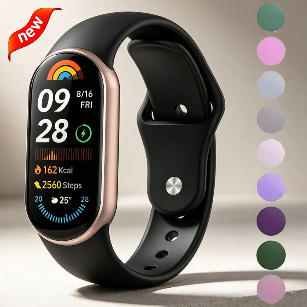 Sport-Silikonarmband für Xiaomi Mi Band 10 NFC Smartwatch Austauschbares Atmungsaktives Verstellbares Armband für Xiaomi Mi Band 8 9 10