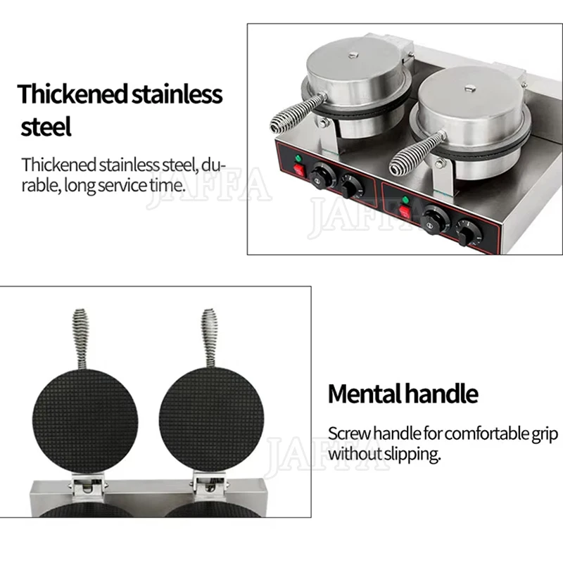 Double Head Ice Cream Cone Maker Machine Waffle Maker Ice Cream Maker Ice Cream Cone Machine Baker Waffle Machine Waffle Maker