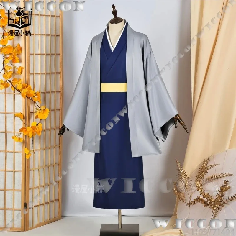 

a7d@Katsura Kotarou Anime GINTAMA Cosplay Japanese Costume Blue Kimono Yukata Wig Man Outfit Cos Halloween Party Show Cos Custom