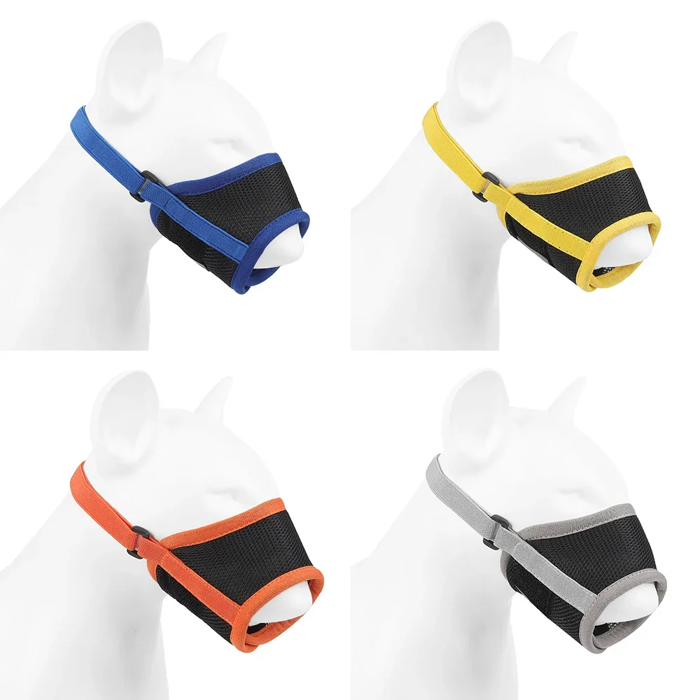 Bozal ajustable de malla suave para perros pequeños, medianos y grandes, accesorios para mascotas, máscara transpirable antiladridos para cachorros,