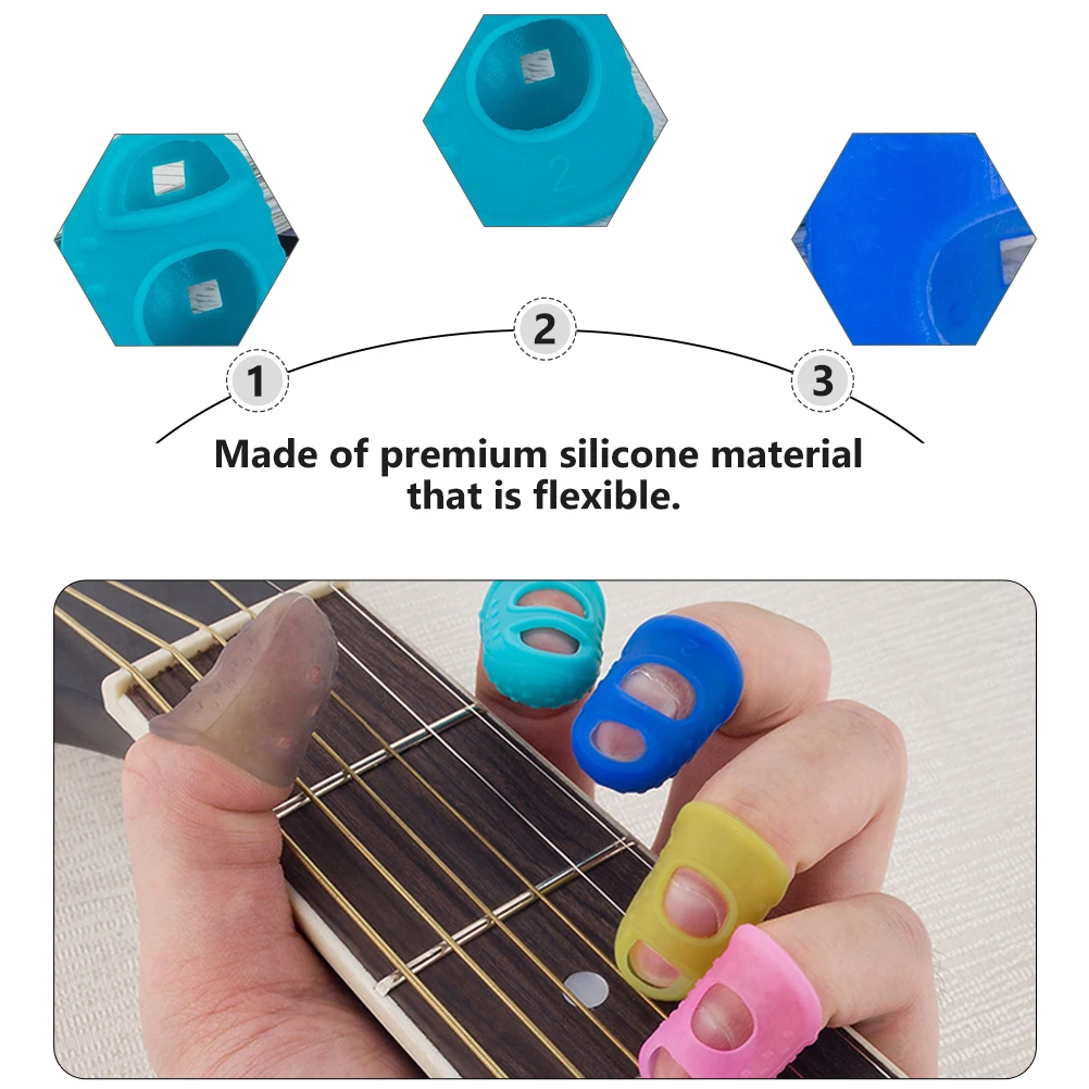 

50 Pcs Guitar Finger Protective Cover Strumming Fingertip Cots Cap Guard Women's