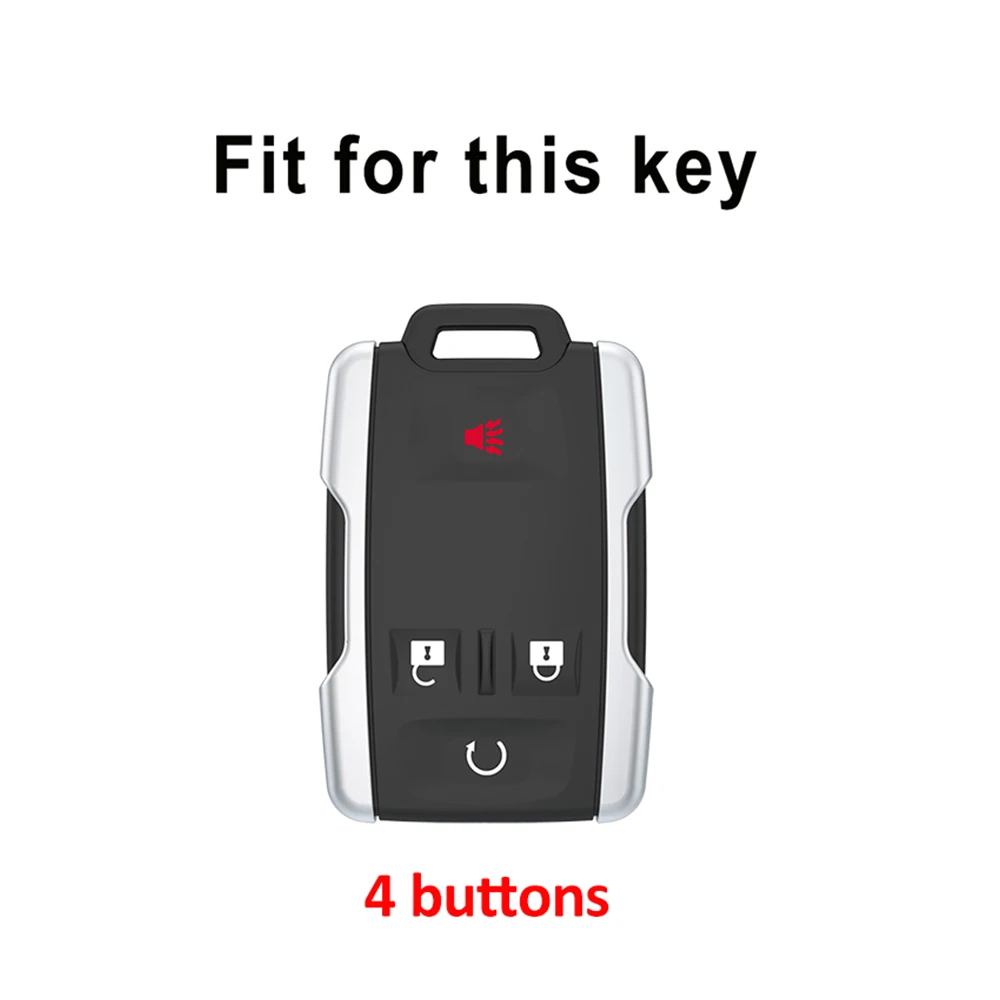 TPU Car Car Key Fob Cover for Chevy Tahoe Suburban Colorado Silverado 1500 2500HD 3500HD Canyon GMC Sierra Yukon Auto Shell Fob