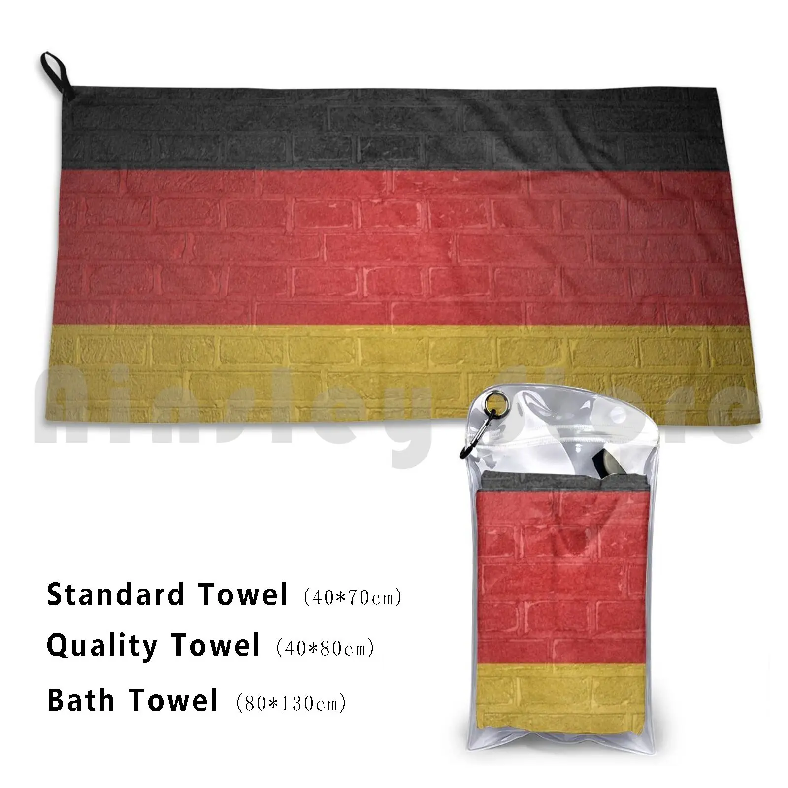 Flag Of Germany Custom Towel Bath Towel Flag Sign Symbol Nation Patriotism Pride Country State Germany