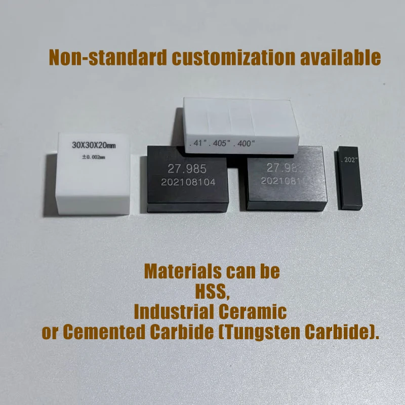 Ceramic Gauge Block 1/5Pcs ISO Grade 0, Factory Inspection Report, Calibration for Various Measuring Instruments, Customizable