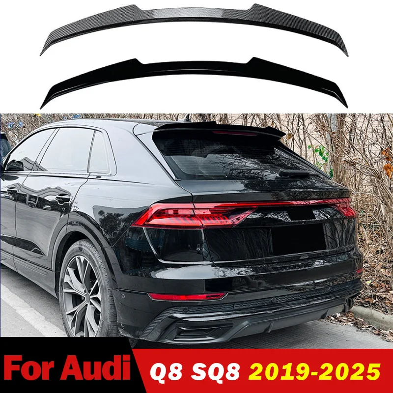 

Для Audi Q8 SQ8 2019-2025 задний багажник на крышу, верхняя губа, комплект кузова, украшение хвостового крыла, фиксированный сплиттер, спойлер, хвостовой плавник, автозапчасти