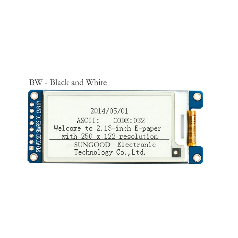 2.13 inch E-Paper Ink Screen Module 122*250 Resolution E-Paper Ink Screen SSD1680 Driver SPI Interface 8 Pin