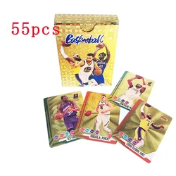 2024 55Pcs Ballsuperstar Gold Card Star Limited Edition Signature Series Trading Basketball Player Card Children's Fan Gift Pack