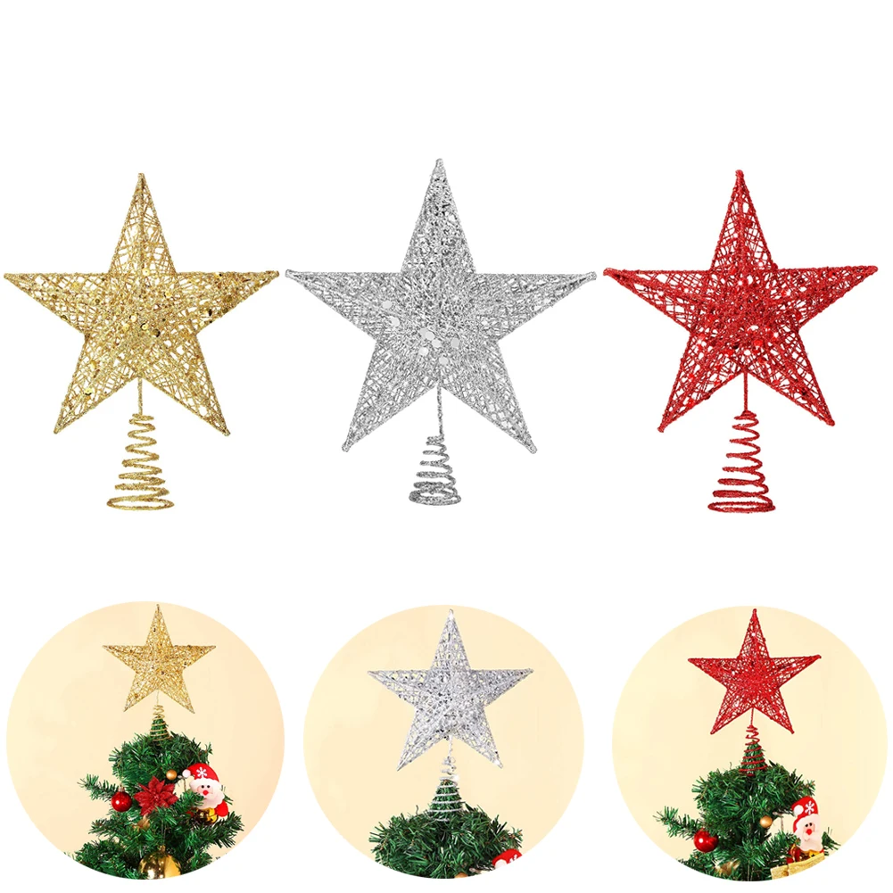 1pc Weihnachtsbaum Topper Stern, Weihnachtsbaum Topper Stern Glitzer Weihnachtsbaum-Top Stern Ornamente für Weihnachtsbaum Neujahr Dekor