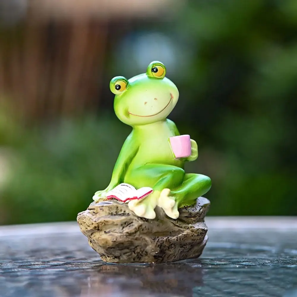 

Crafts Resin Frog Ornament Cute Creative Garden Frog Statue Waterproof Cartoon Animal Sculpture Home