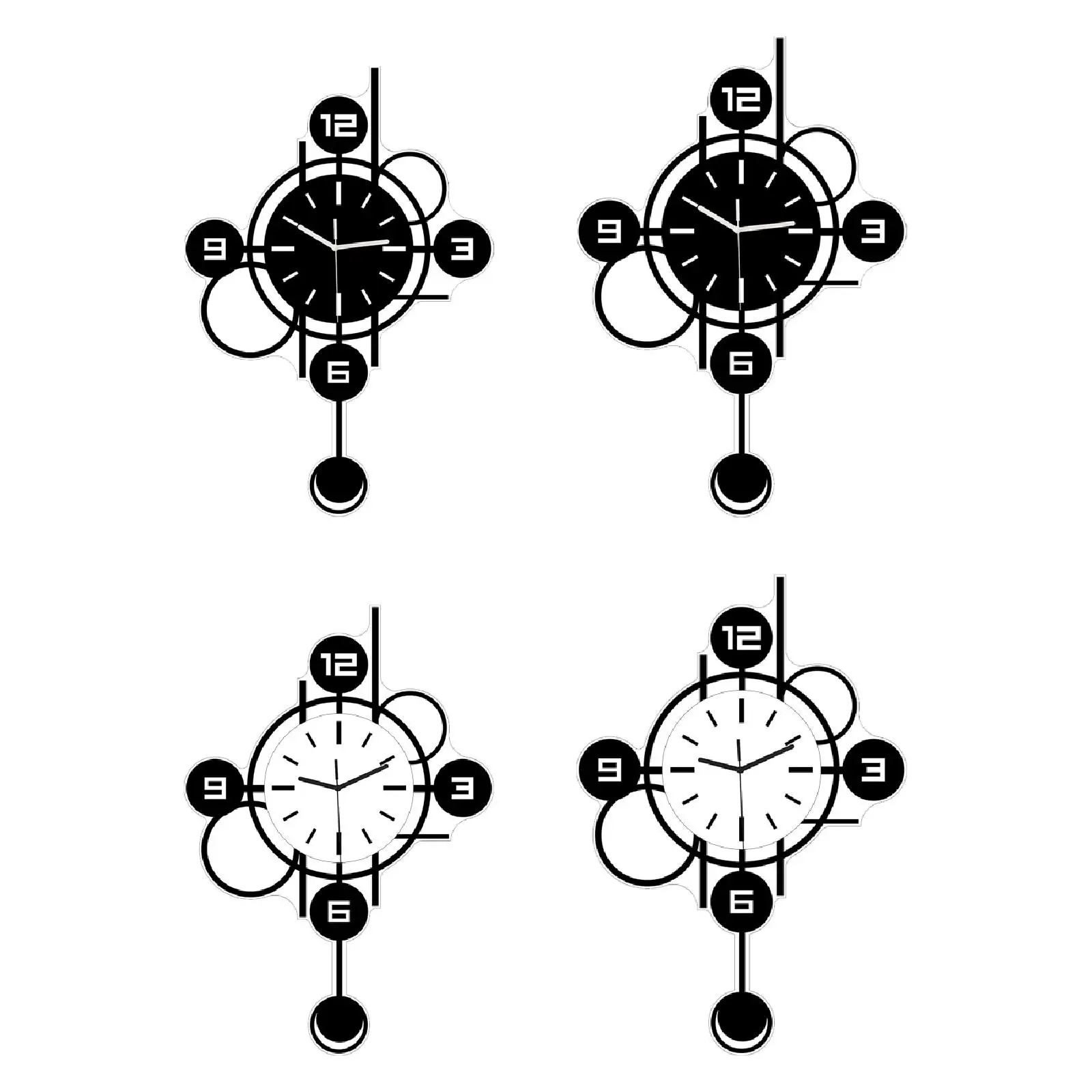 

Wall Clock with Pendulum Convenient Acrylic Novelty Ornament Gift Wall Art for Living Room Classroom Dining Room Office Kitchen