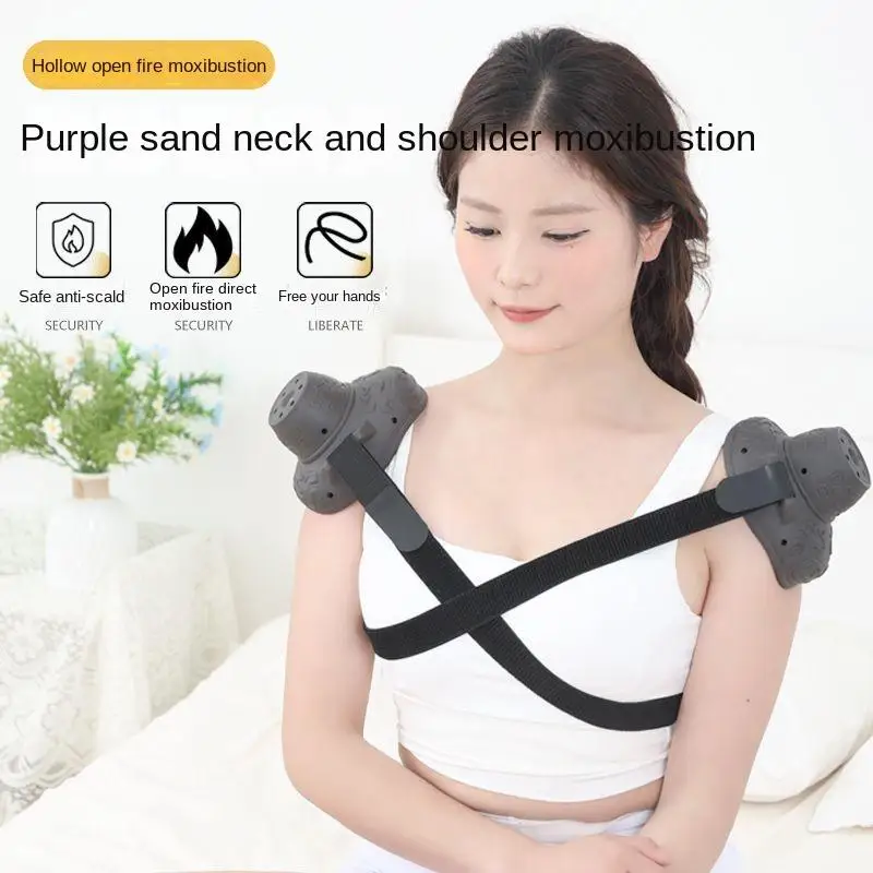 

Shoulder Neck Protection Purple Sand Moxibustion Jar Portable Fumigation Body Physical Therapy Hot Compress Health Care Tool