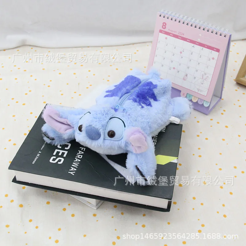 Cute Stitch Plush Pencil Case Student Large Capacity Pen Case Stationery Bag Kawaii School Supplies Pencil Pouch Back To School