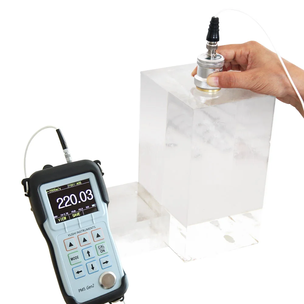 YUSHI Ultrasonic Thickness Gauge PM5 GEN2 Measuring Thickness of Thick Plexiglass NDT UT Industrial