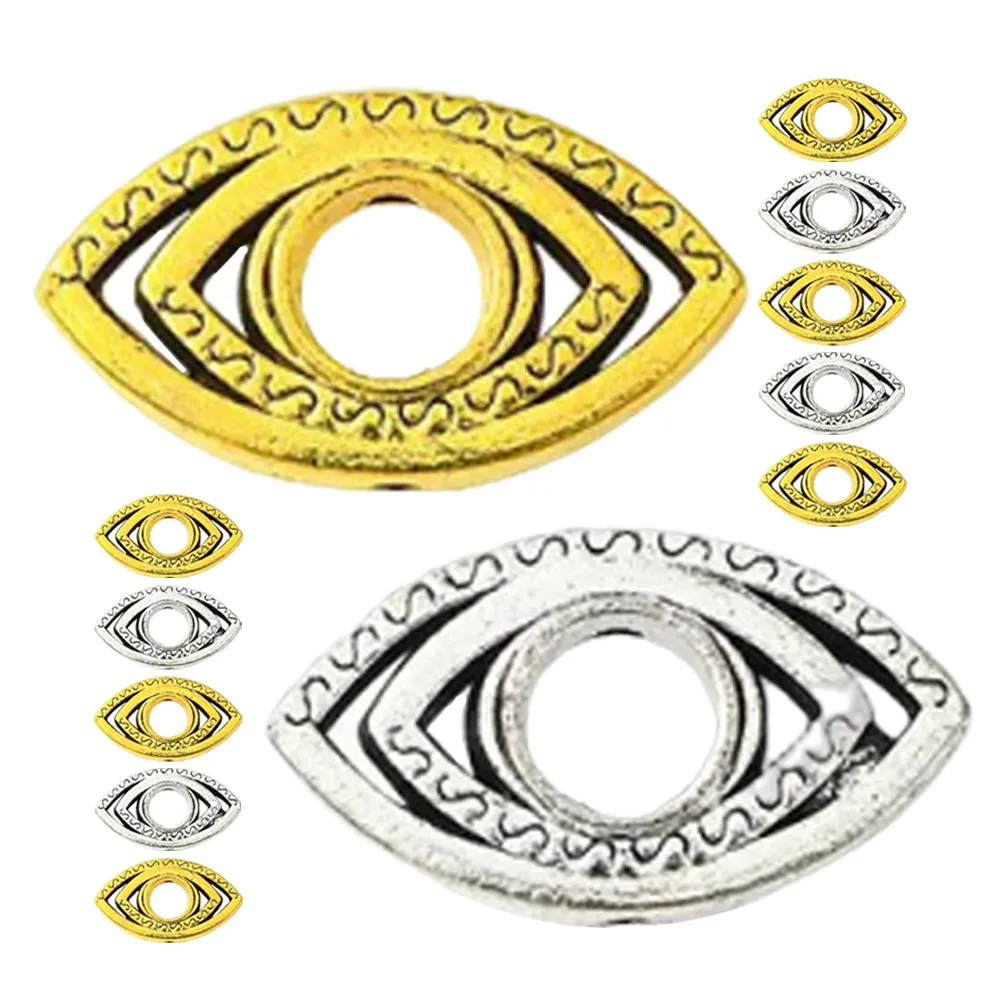 Tibetan Style Eye Beads Vintage Metal Mixed Colors Wear Resistant for Jewelry Making DIY Crafts Necklace Bracelet Earring