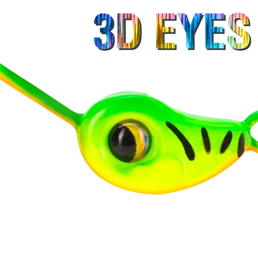 6er-Set 4g 8g rotierende Metall-Vib-Löffelköder mit 3D-Augen, sinkender Jigkopf, Spinner-Balancer, Hartköder mit Drillingshaken – Detail 7