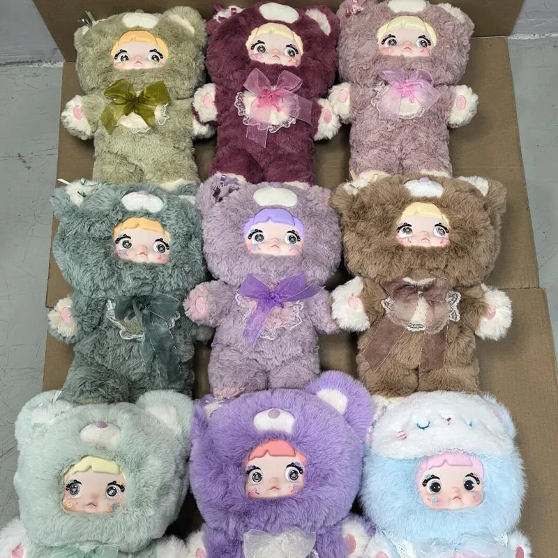 Autêntico nommi boa noite urso série 400% 35cm grande caixa cega na moda jogar boneca menina festival presente desktop ornamento coleção
