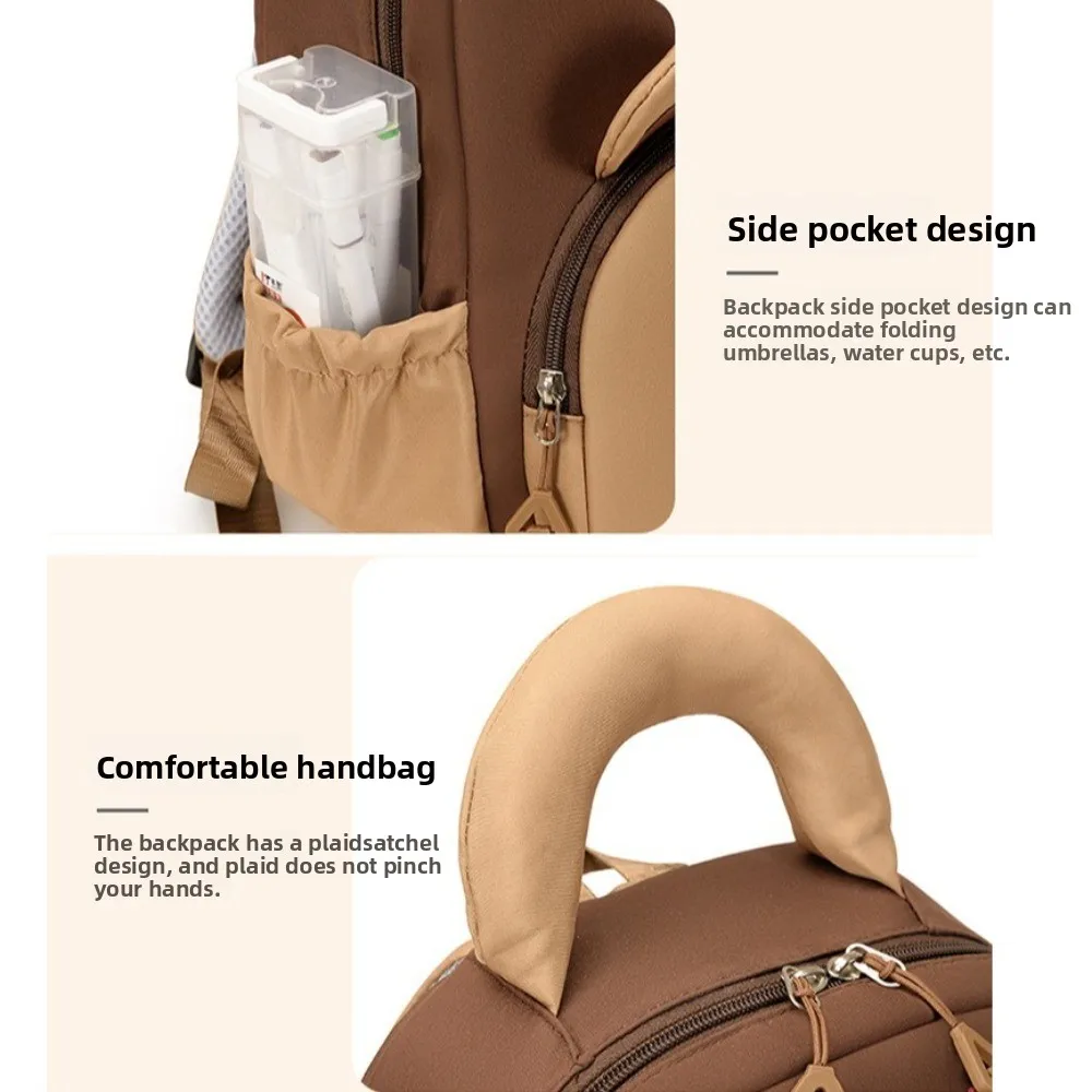 Kawaii Cartoon Capybara Backpack Nylon Lightweight Capybara School Bag Large Capacity Multi-pocket Kindergarten Backpack