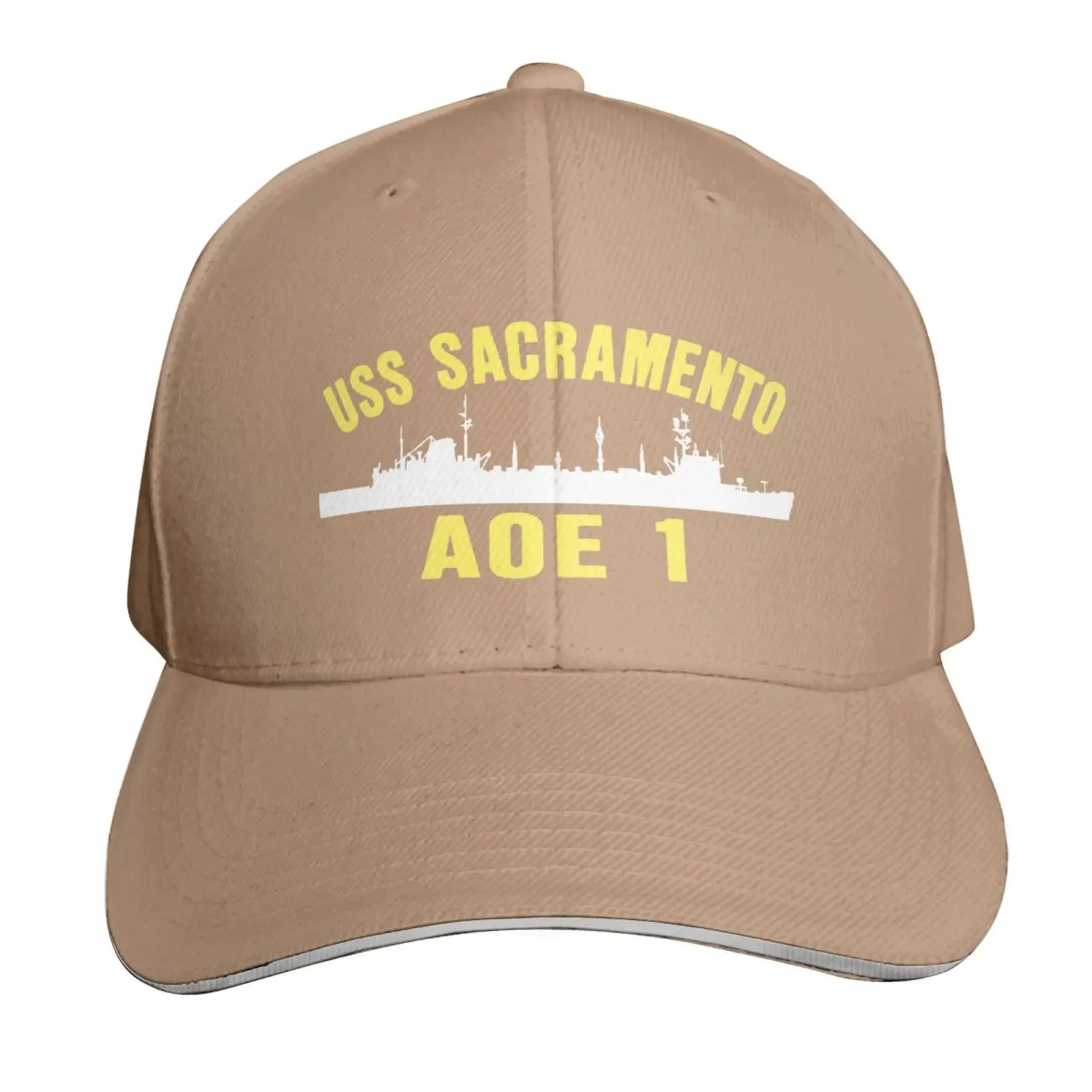 USS Sacramento AOE-1 Hat Baseball Cap Duck Tongue Cap Adult Sandwich Hat Natural