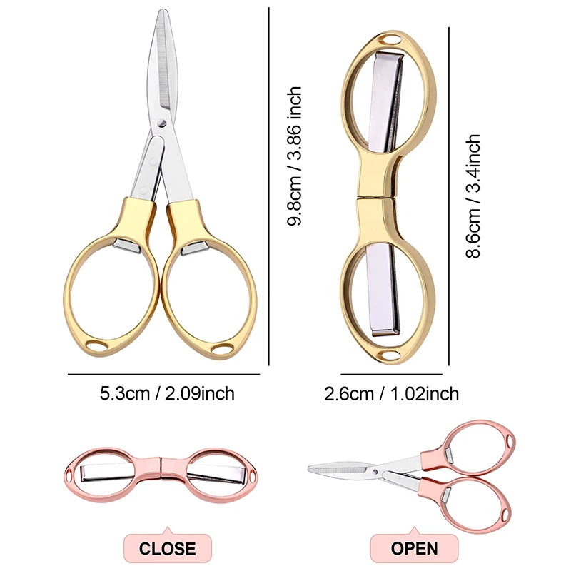 Imagem -06 - Tesoura Dobrável Anti-ferrugem Liga de Zinco Óculos em Forma Mini Cisalhamento para Uso Doméstico e em Viagens 12 Pcs
