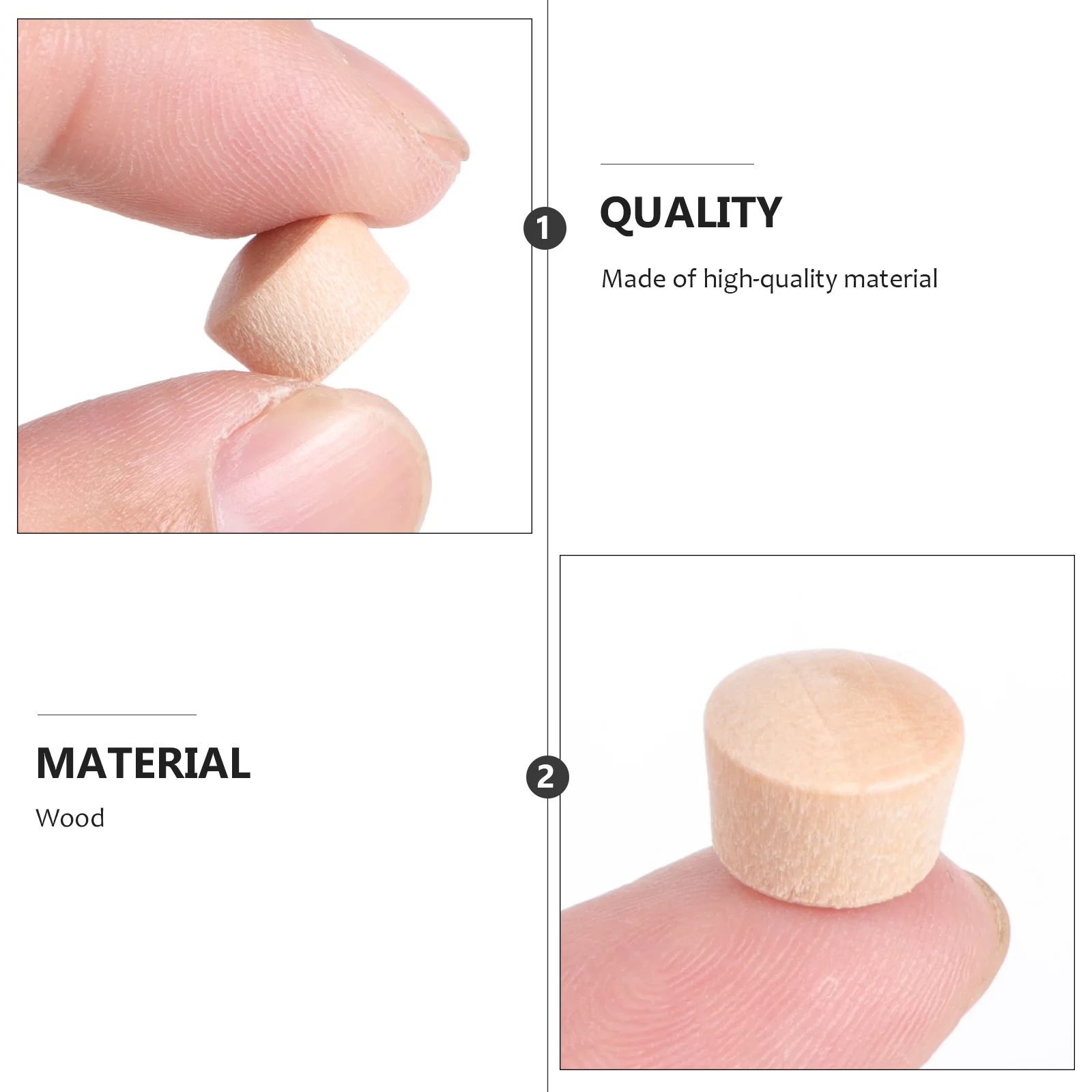 

300Pcs Round Head Plugs Tapered Design Secure Fit Lightweight Exquisite Appearance for Furniture Projects Wood Plugs