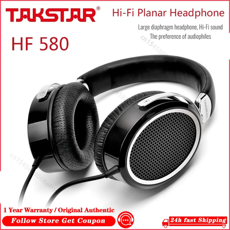 Takstar HF 580 HF580 Hi-Fi Planar Headphone Ultra-large planar diaphragm low distortion powerful LF full MF transparent HF