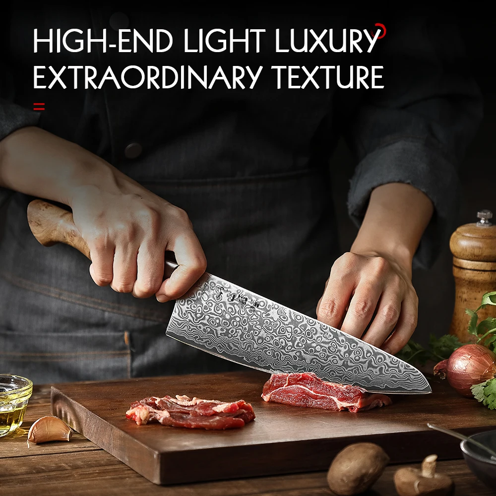 HEZHEN 8.3 Chef Knife 67 Layers Damascus Steel 65° angle Cook Tools Core Blade Kitchen Knife Accessories