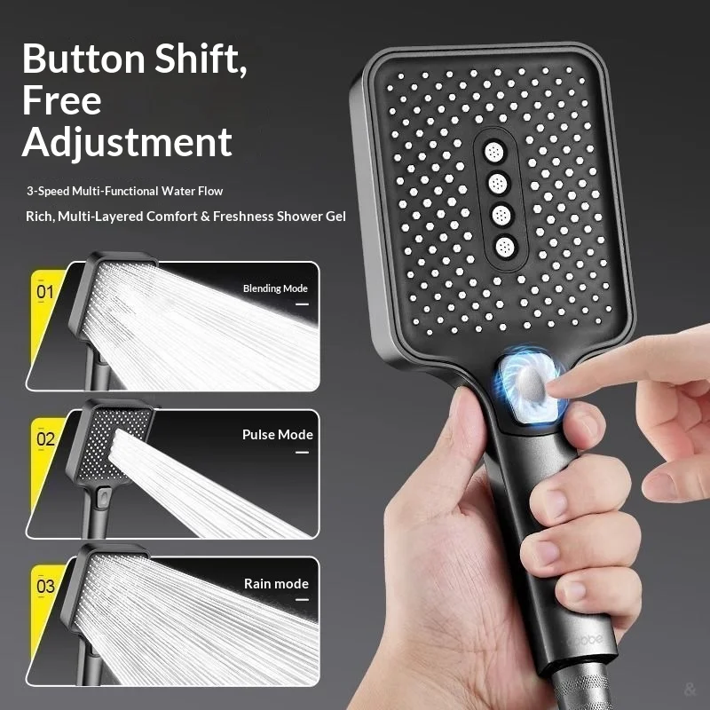 Shower booster shower head, super powerful shower head for bathing, pressurized bathroom
