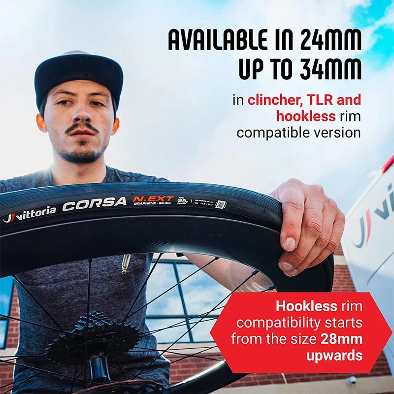 Vittoria Road Tire Corsa N EXT 700x28C/26C Tube Type Graphene 2.0 Black Road Folding Clincher Tire 700C Super Lightweight Tire