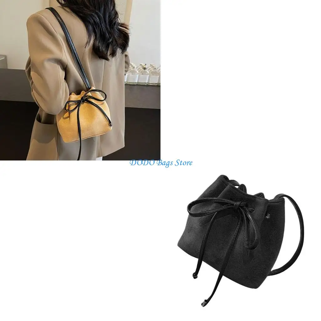 

Женская сумка-мешок из искусственной кожи, модная сумка через плечо на шнурке, модная сумка-мессенджер для путешествий