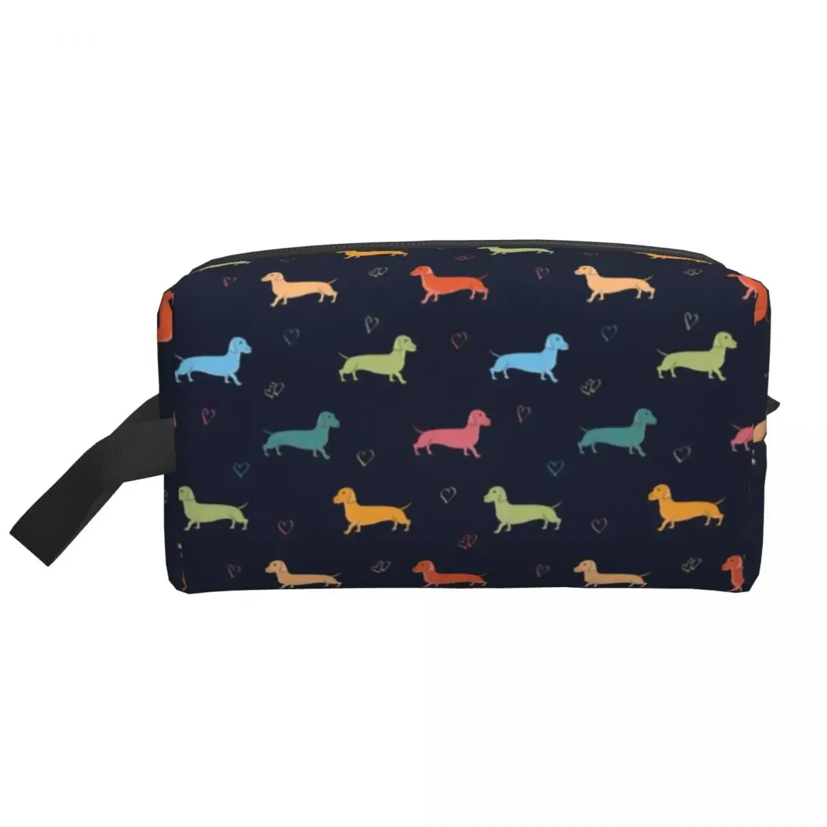 Dachshund Cosmetic Bag Women Cute Large Capacity Badger Sausage the Wiener Dog Makeup Case Beauty Storage Toiletry Bags