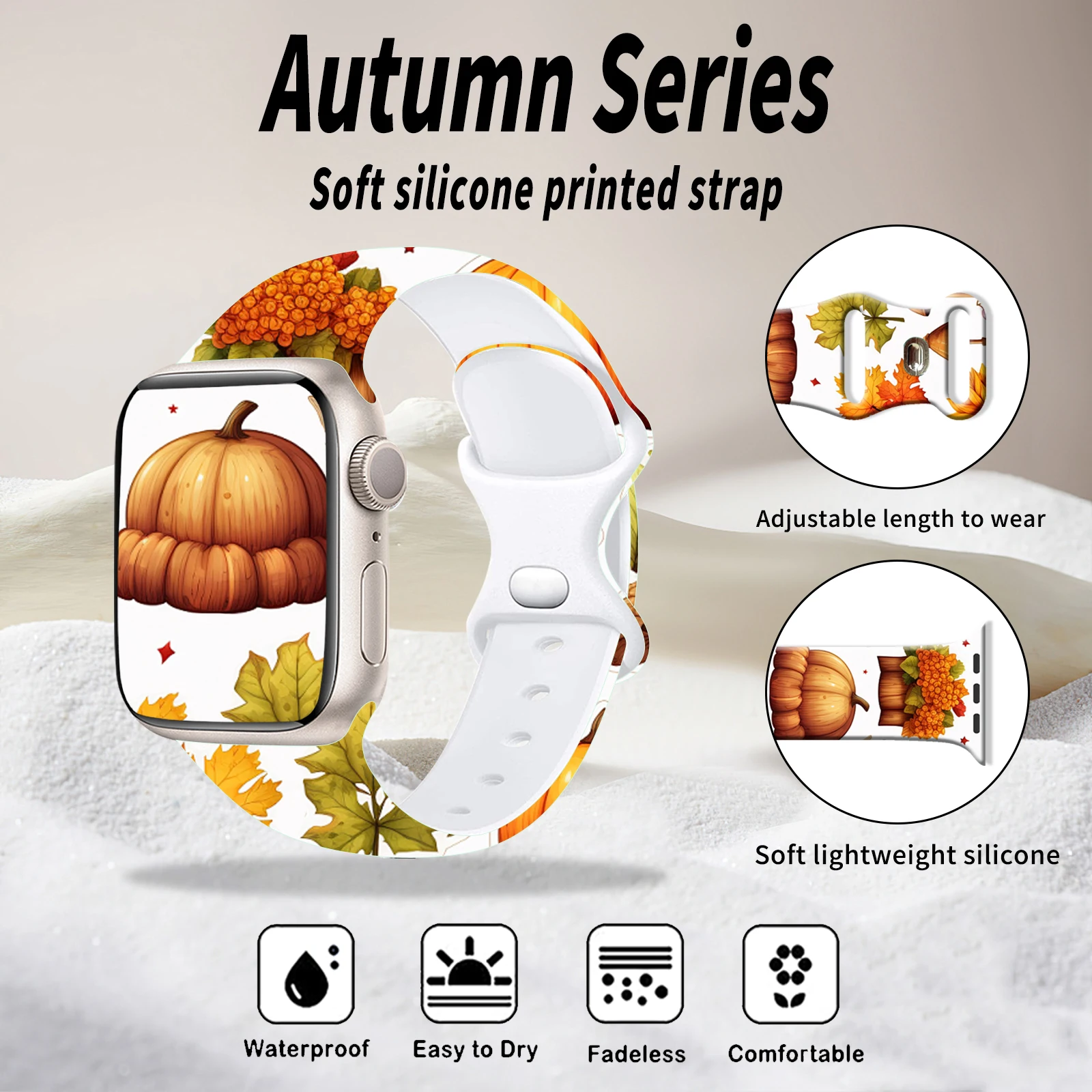 

Autumn series Band for Apple Watch 10 9 8 7 Silicone Strap Replaceable Bracelet Watchband for iWatch 46mm 44mm 42mm 41mm