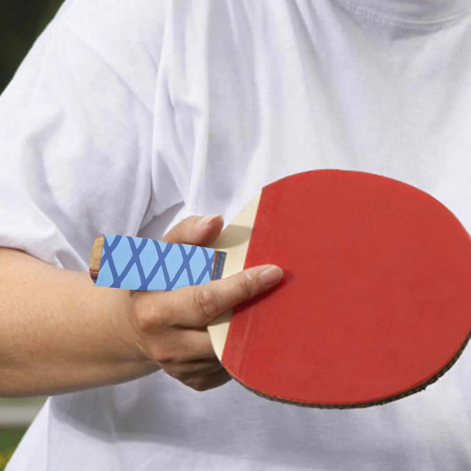 

Table Tennis Racket Grip Blue Color Sweat absorbing Non slip Elastic H Sleeve Protective Wrap Long lasting Adhesive Tape