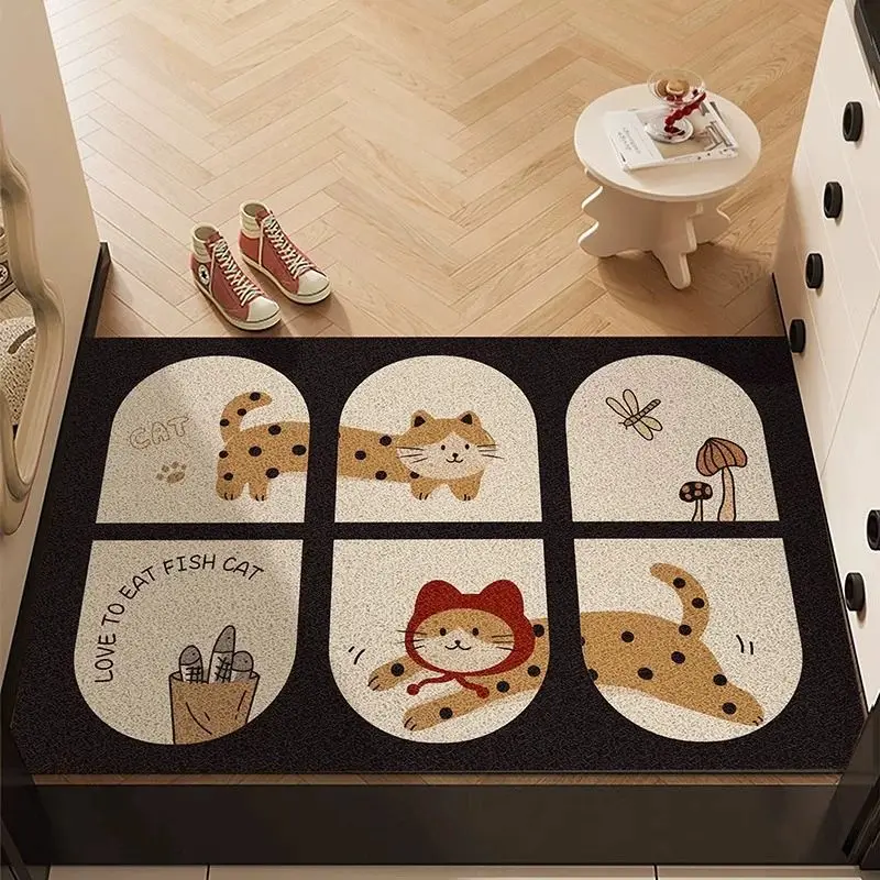 VIKAMA Red White Checkered Weiner Dog Puppy Welcome Mat Grip Backed Entryway Carpet Cute Animal Floor Padding Space Decor Soft