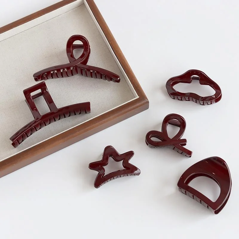 

Medium Large Red Hair Claw f Updo ark Clamp Bun Hair Accory Korean Sle Fre out Faion Hairpin Hair ipper