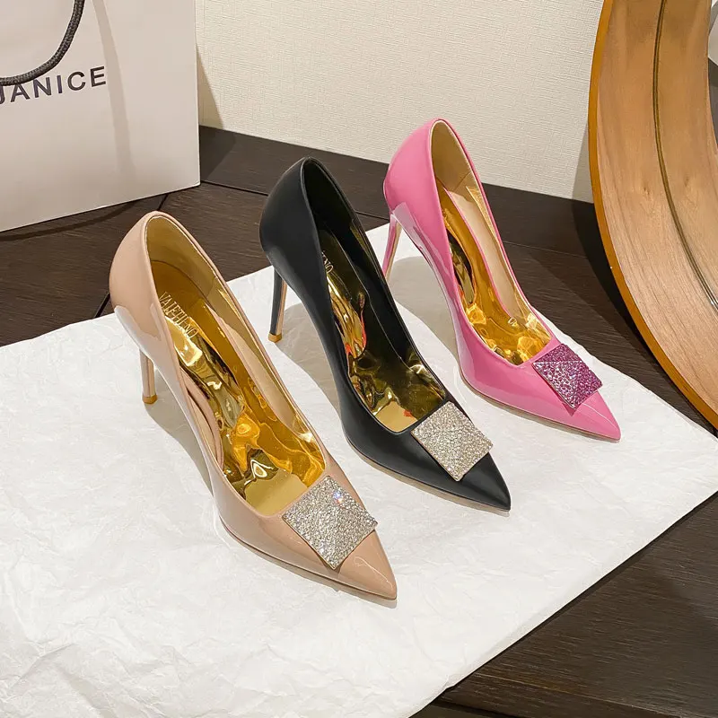 Spring New Luxury Women High Heels Fashion Rhinestone Pointed Women\'s Shoes Sexy Party Pumps Women\'s Wedding High Heels